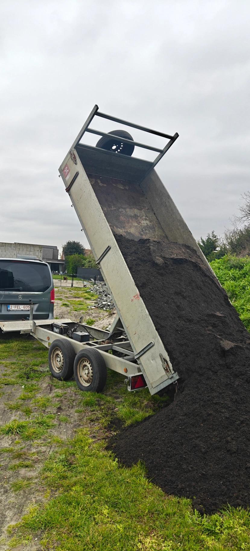 Elektrische kipper aanhanger met afstandbediening 2700kg