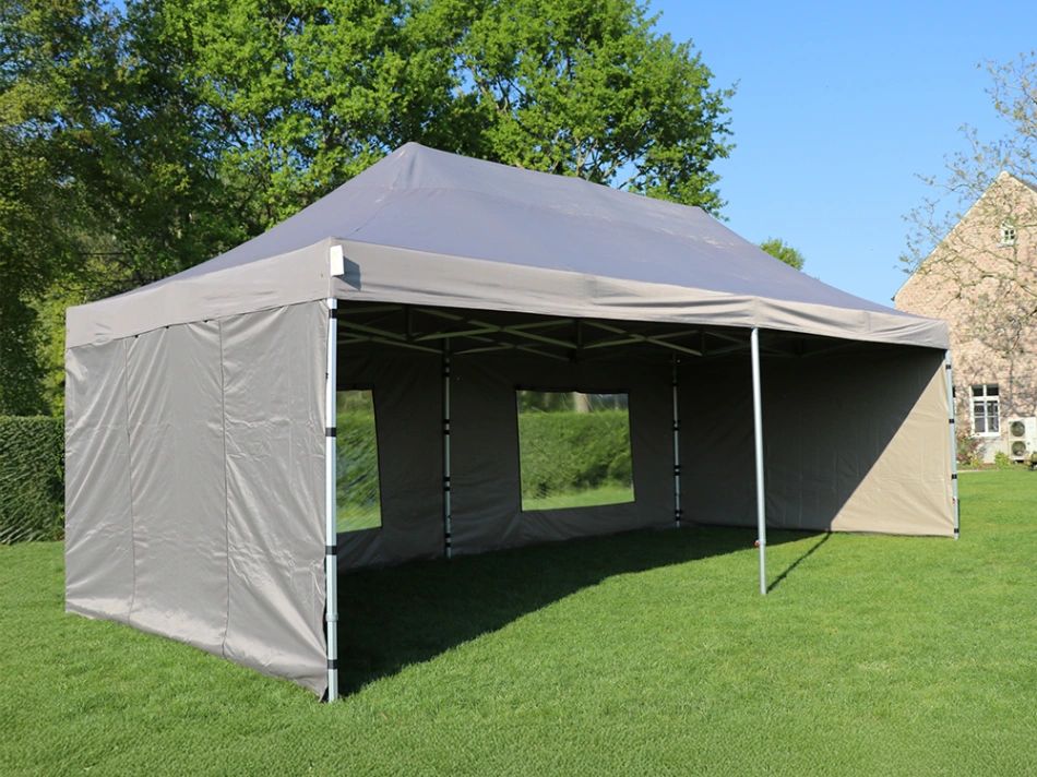 4X8 Vouwtent - SolidGreen50 - Incl. zijwanden