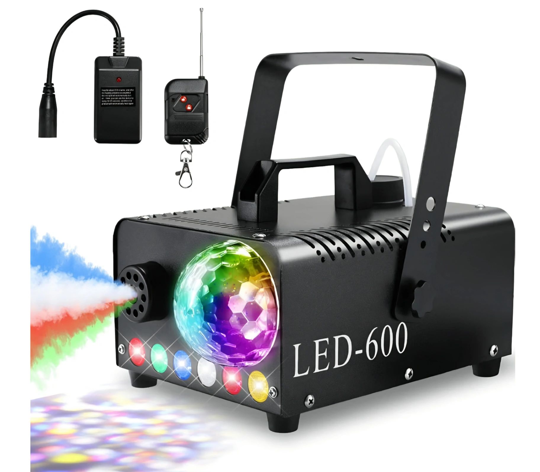 Rookmachine met discoverlichting