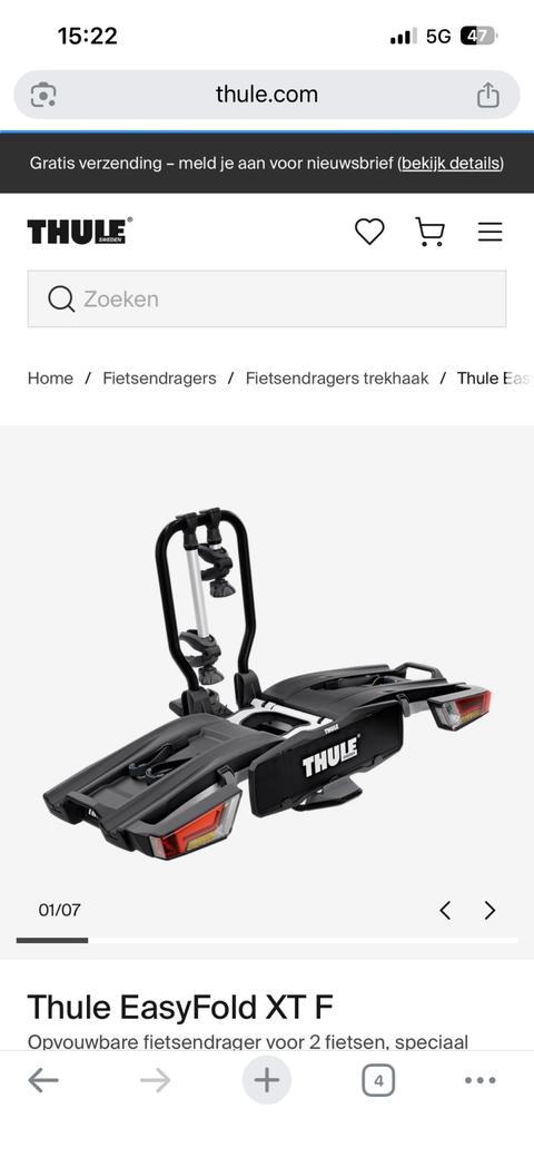 Thule fietsendrager easyfold XT - 2 fietsen