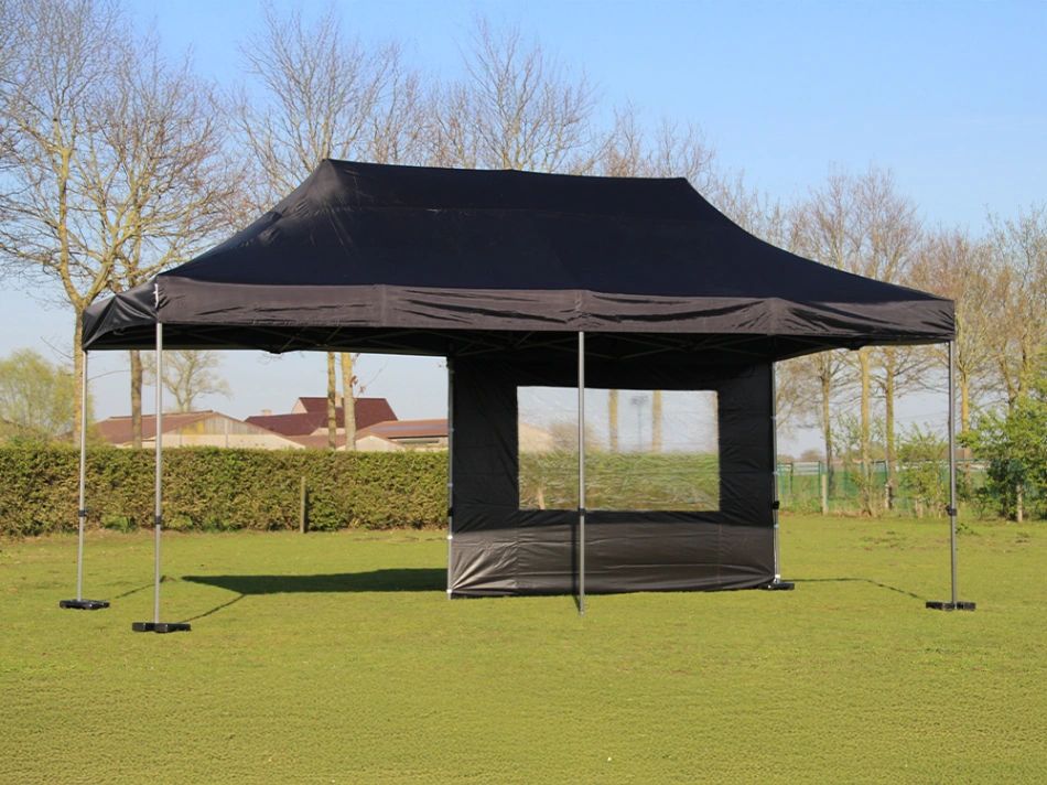 Vouwtent 3X6 - inclusief zijwanden - kleur zwart